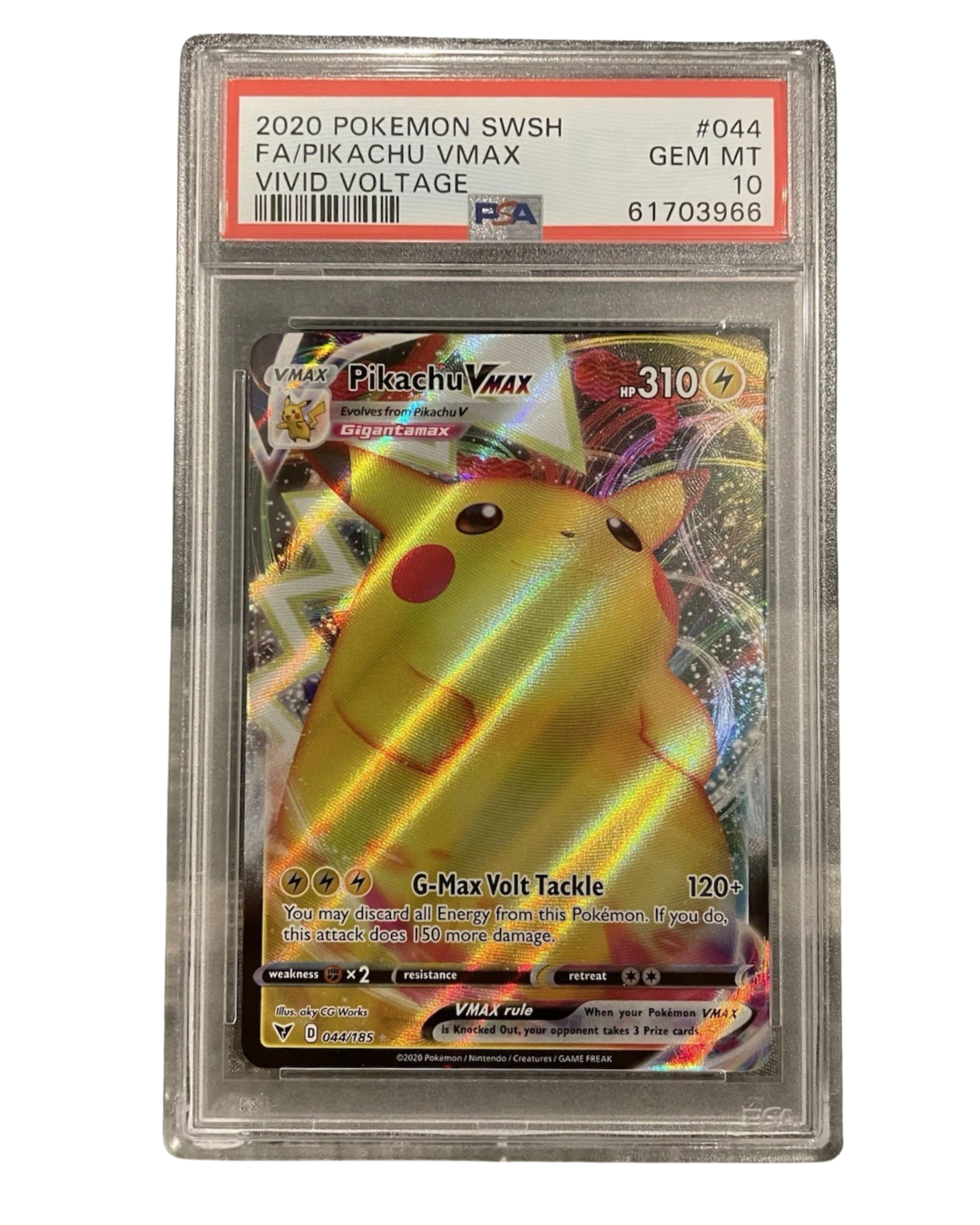 PIKACHU VMAX (044/185) HOLO ULTRA-RARE HOLOFOIL - PSA 10