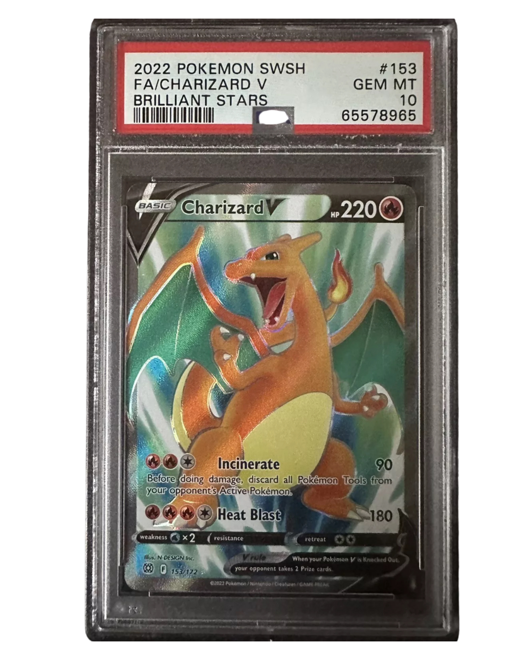 CHARIZARD V (153/172) ULTRA RARE HOLOFOIL - PSA