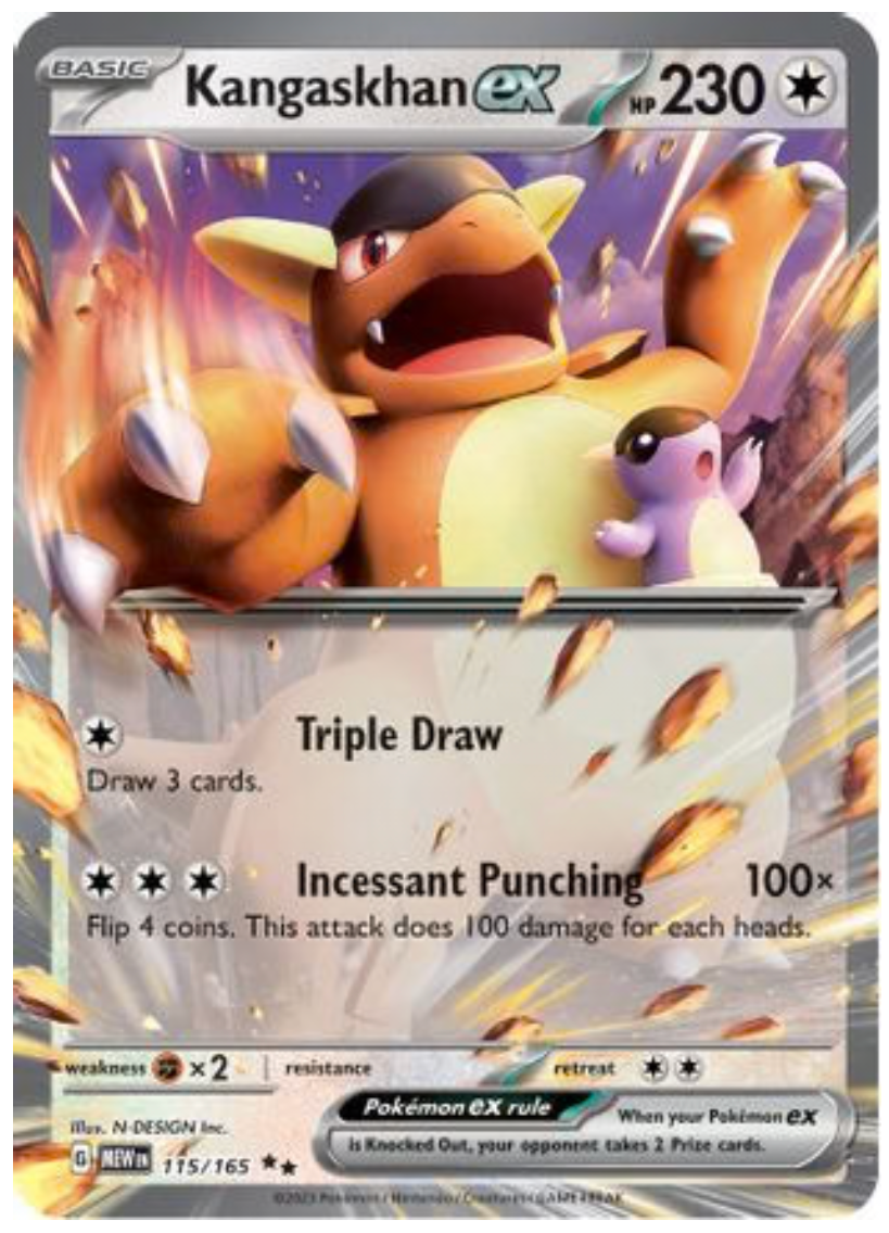 KANGASKHAN EX - 115/165 (115) DOUBLE RARE HOLOFOIL