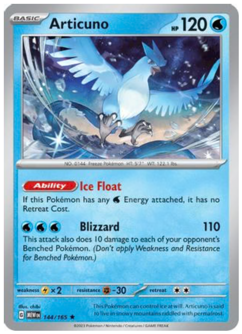 ARTICUNO (144) RARE CLASSIC HOLOFOIL