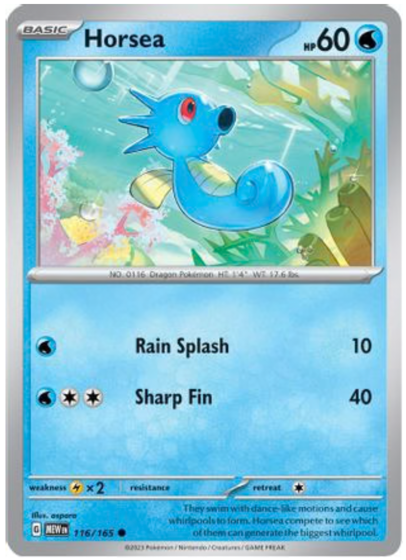 HORSEA (116) COMMON REVERSE HOLOFOIL