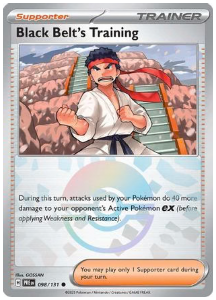 BLACK BELT'S TRAINING - 098/131 (POKE BALL PATTERN) (98) COMMON HOLOFOIL
