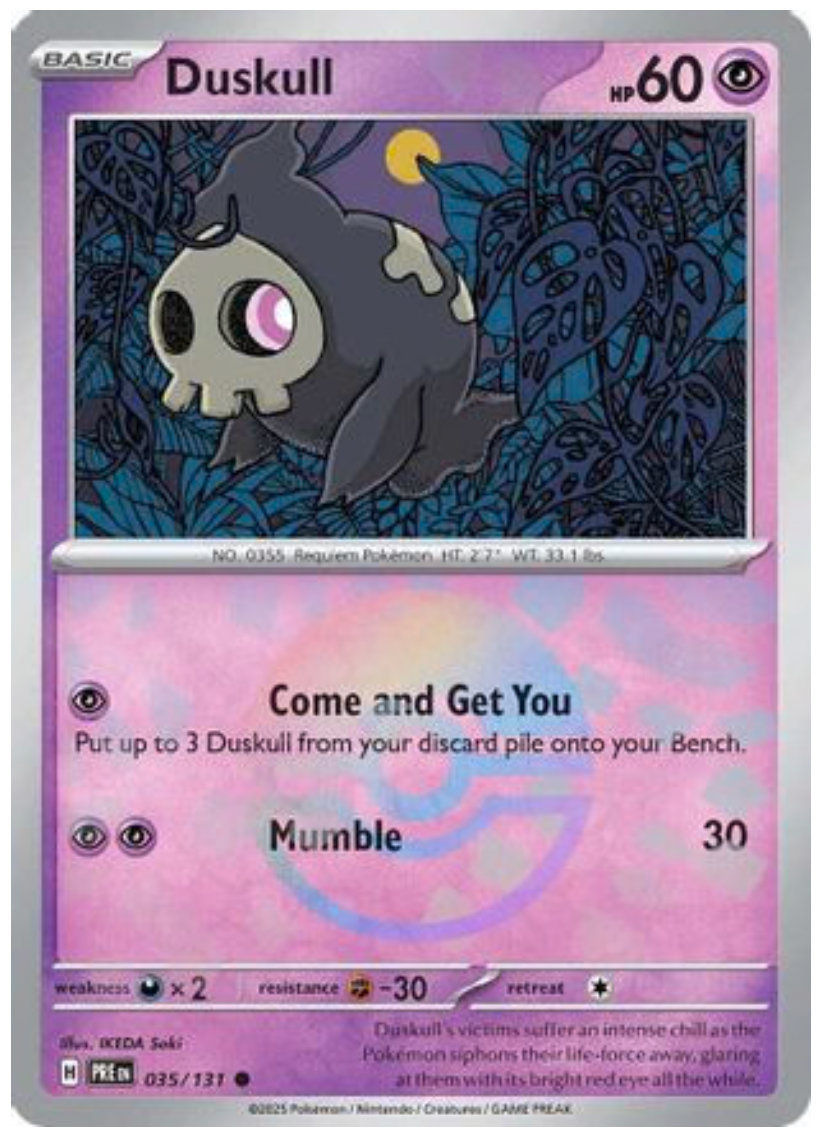 DUSKULL (POKE BALL PATTERN) (35) COMMON HOLOFOIL