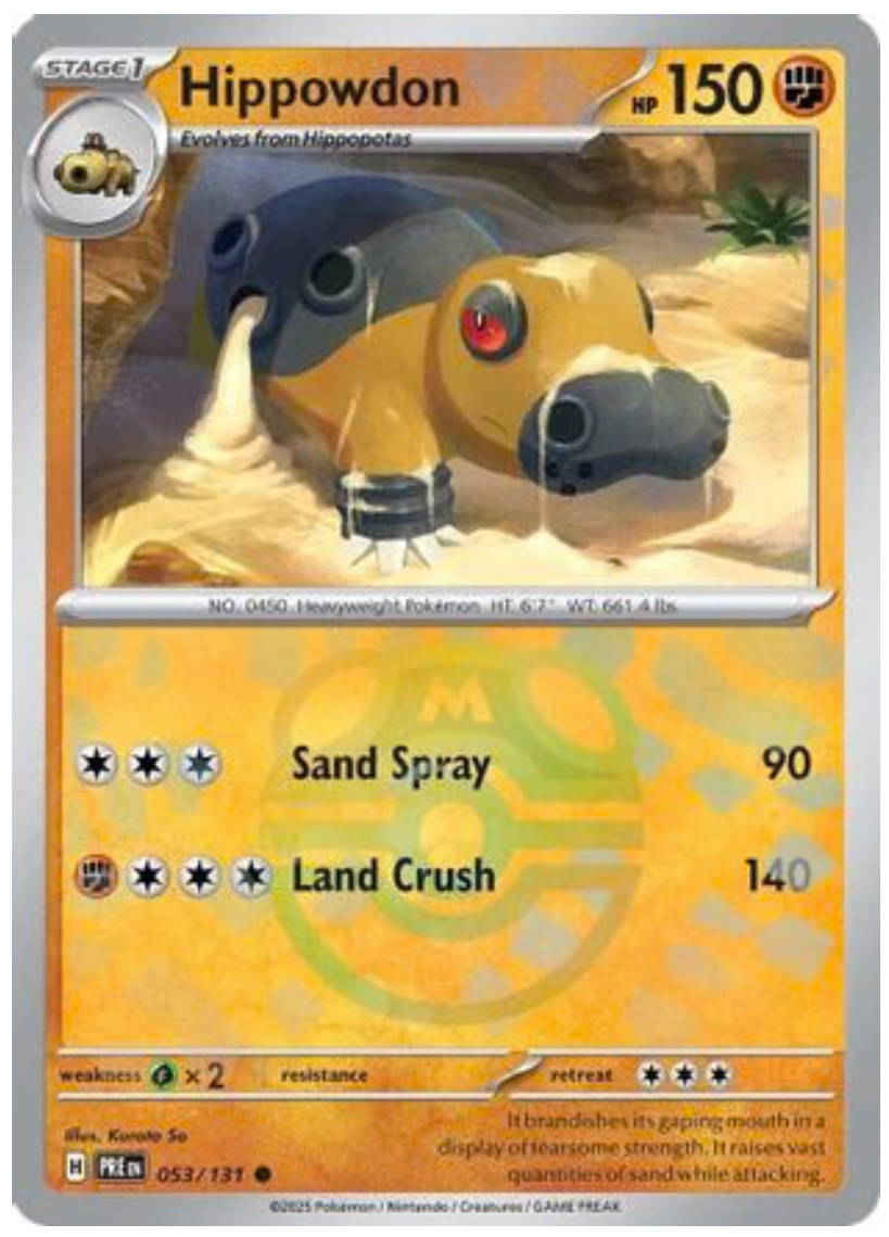 HIPPOWDON (MASTER BALL PATTERN) (53) COMMON HOLOFOIL