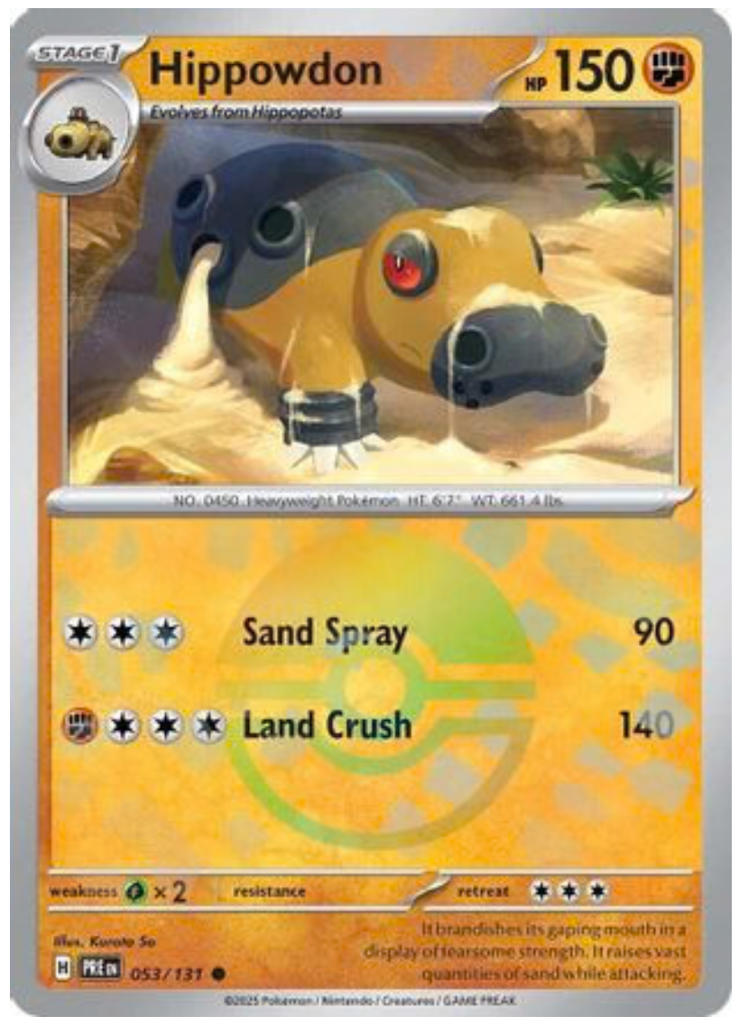 HIPPOWDON (POKE BALL PATTERN) (53) COMMON HOLOFOIL