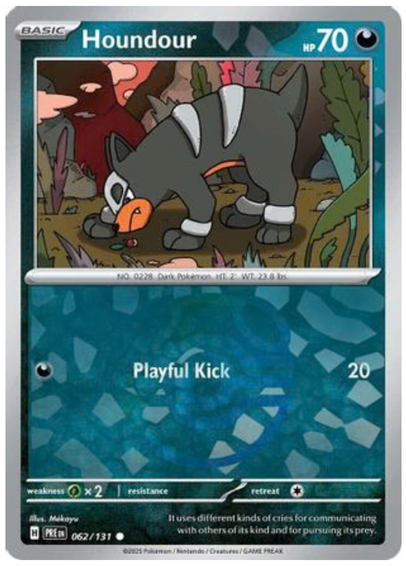 HOUNDOUR (MASTER BALL PATTERN) (62) COMMON HOLOFOIL
