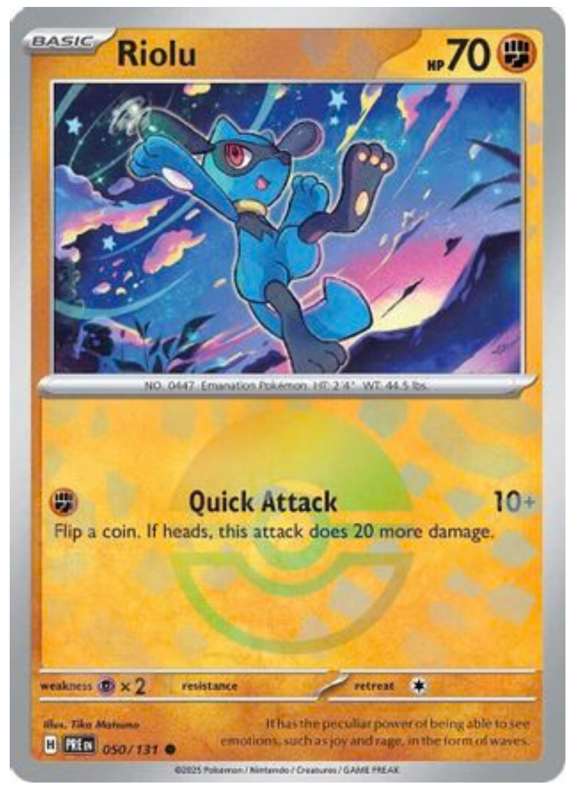 RIOLU (POKE BALL PATTERN) (50) COMMON HOLOFOIL