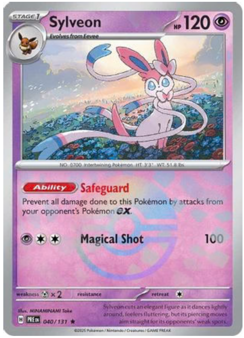 SYLVEON (POKE BALL PATTERN) (40) RARE CLASSIC HOLOFOIL