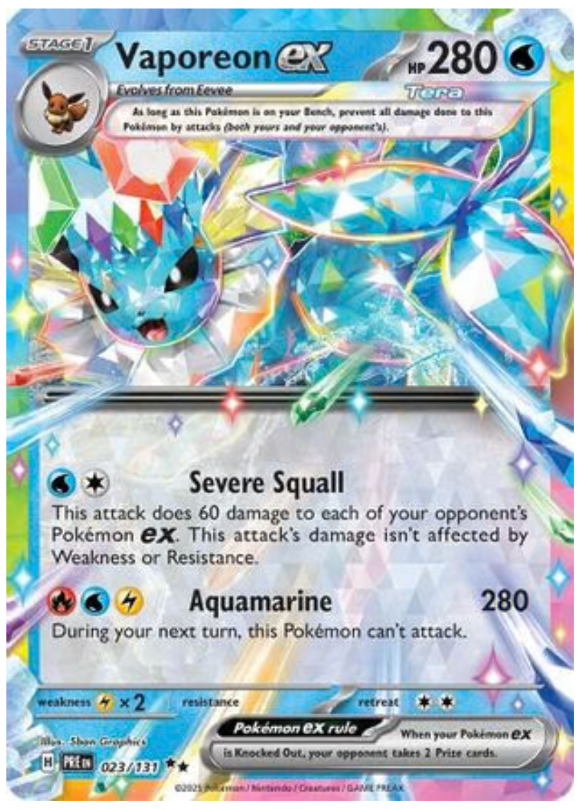 VAPOREON EX - 023/131 (23) DOUBLE RARE HOLOFOIL