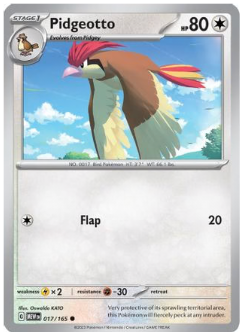 PIDGEOTTO (17) COMMON REVERSE HOLOFOIL