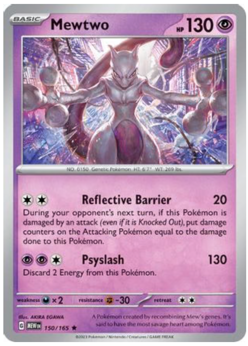 MEWTWO (150) RARE CLASSIC REVERSE HOLOFOIL