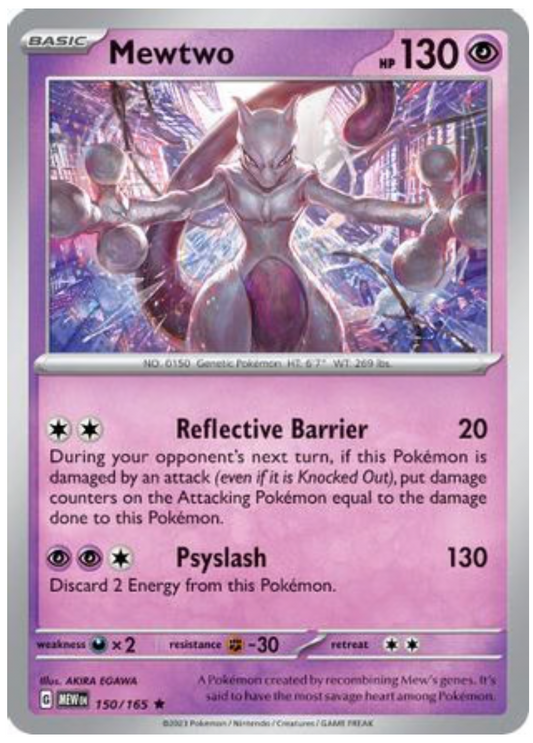 MEWTWO (150) RARE CLASSIC REVERSE HOLOFOIL