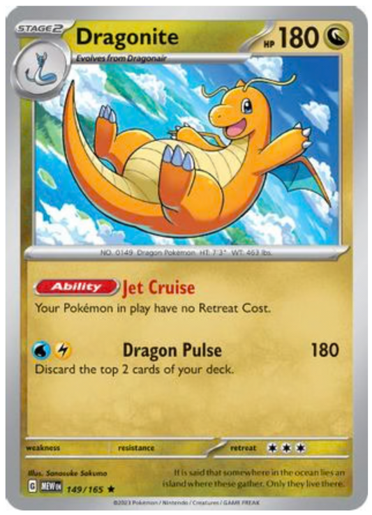 DRAGONITE (149) RARE CLASSIC REVERSE HOLOFOIL