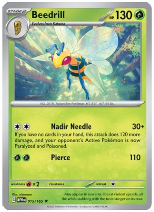 BEEDRILL (15) RARE CLASSIC REVERSE HOLOFOIL