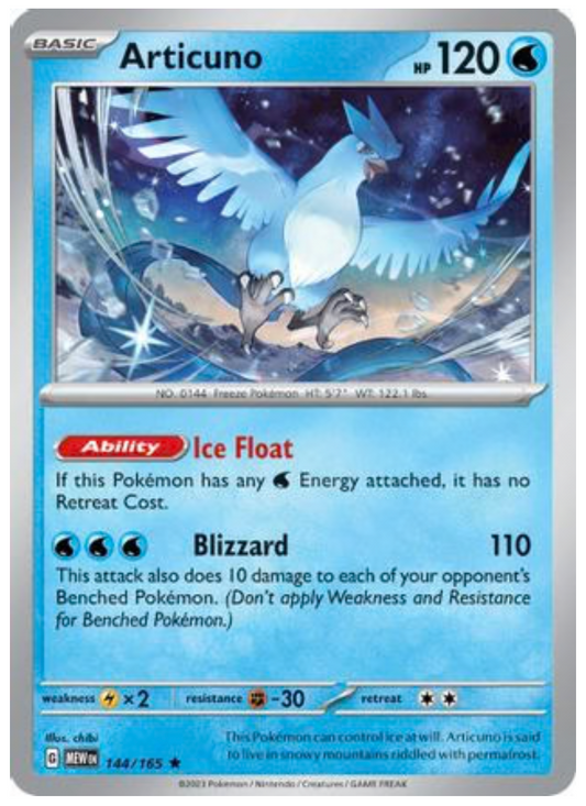 ARTICUNO (144) RARE CLASSIC REVERSE HOLOFOIL