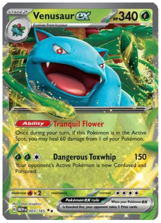 VENUSAUR EX (3) DOUBLE RARE HOLOFOIL