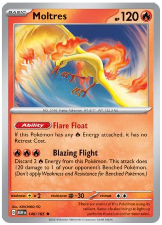 MOLTRES (146) RARE CLASSIC REVERSE HOLOFOIL