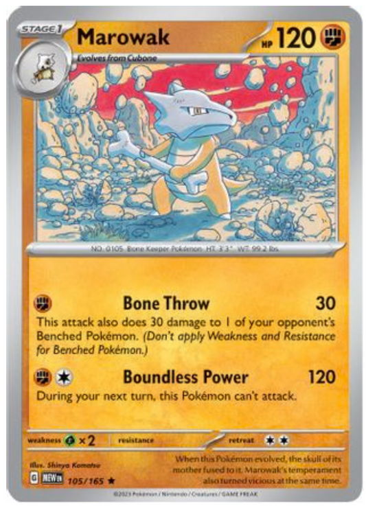 MAROWAK (105) RARE CLASSIC REVERSE HOLOFOIL