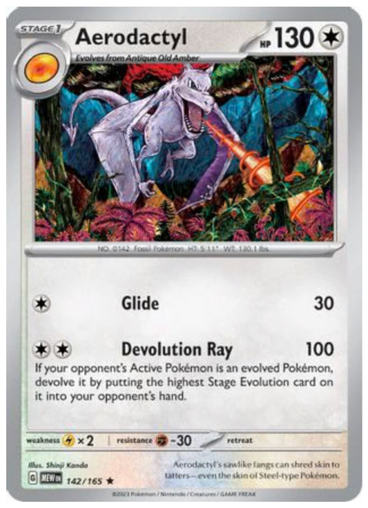 AERODACTYL (142) RARE CLASSIC HOLOFOIL