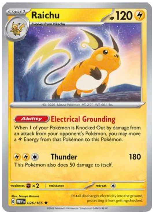 RAICHU (26) RARE CLASSIC HOLOFOIL