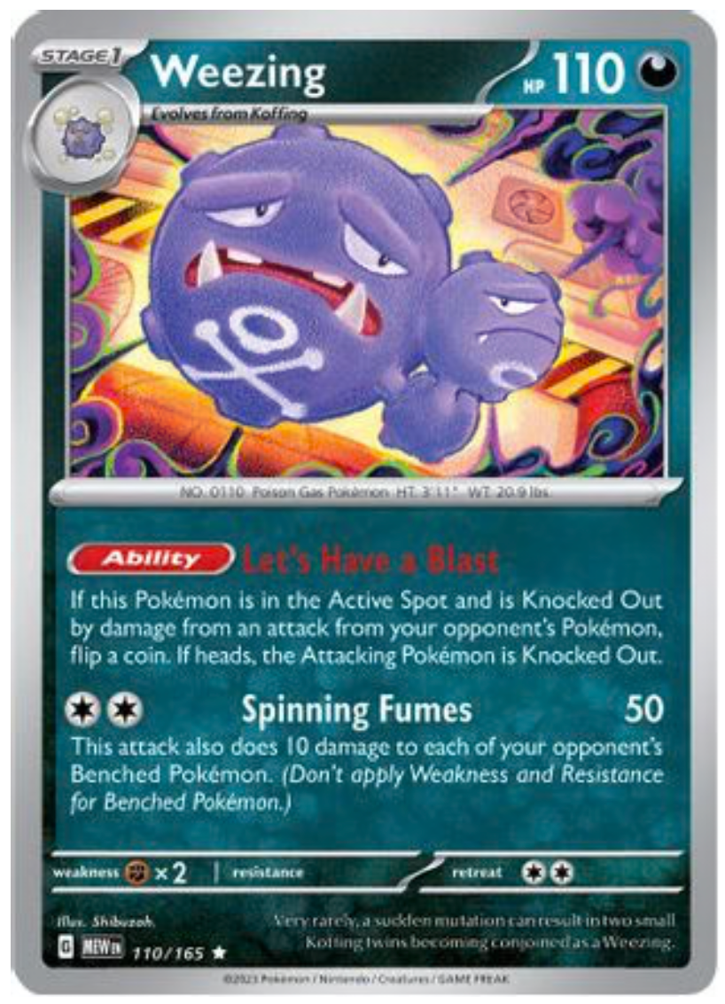 WEEZING (110) RARE CLASSIC HOLOFOIL