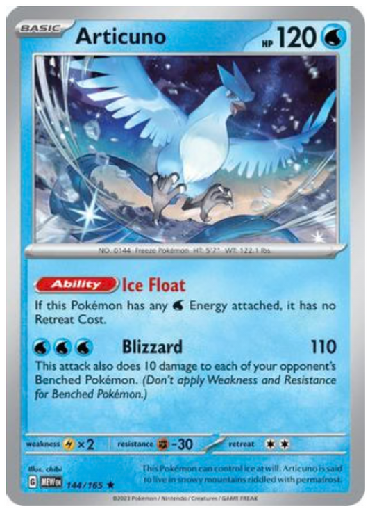 ARTICUNO (144) RARE CLASSIC HOLOFOIL