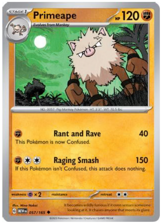 PRIMEAPE (57) UNCOMMON REVERSE HOLOFOIL