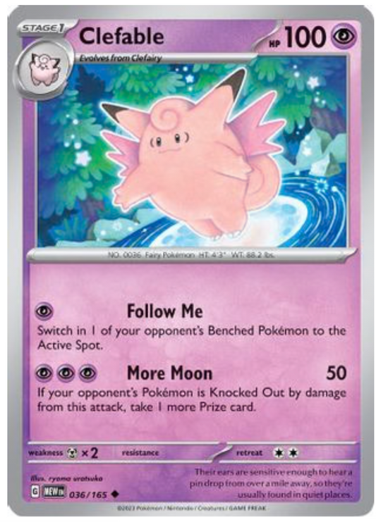 CLEFABLE (36) UNCOMMON REVERSE HOLOFOIL