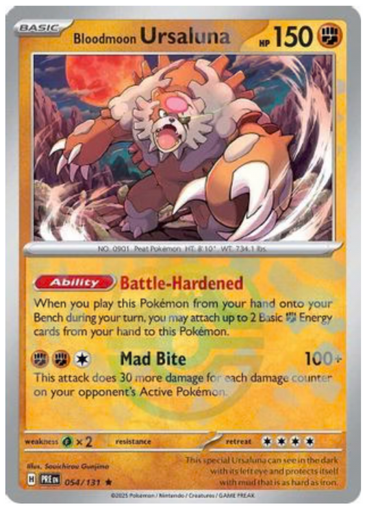 BLOODMOON URSALUNA (POKE BALL PATTERN) (54) RARE CLASSIC HOLOFOIL