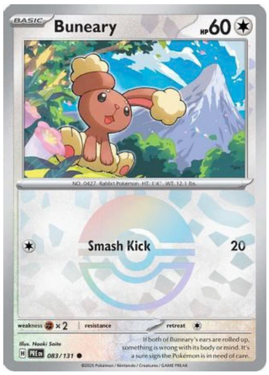 BUNEARY (POKE BALL PATTERN) (83) COMMON HOLOFOIL