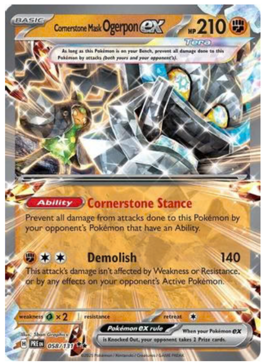 CORNERSTONE MASK OGERPON EX - 058/131 (58) DOUBLE RARE HOLOFOIL