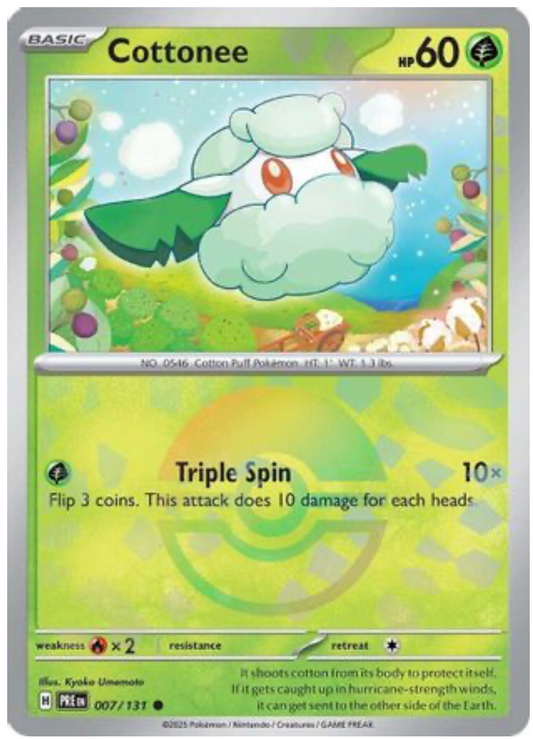 COTTONEE (POKE BALL PATTERN) (7) COMMON HOLOFOIL