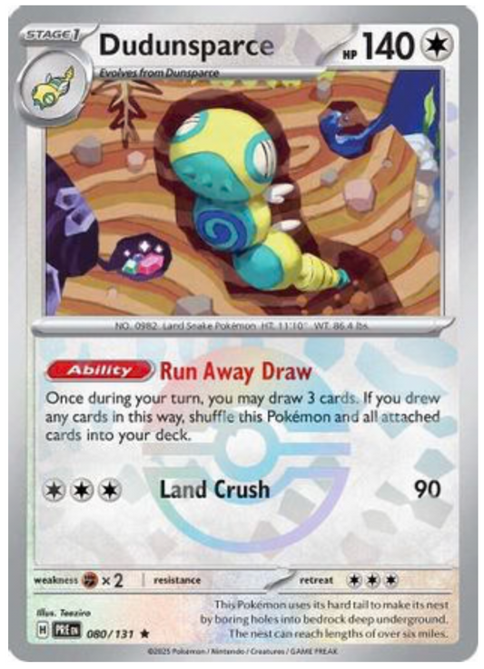 DUDUNSPARCE (POKE BALL PATTERN) (80) RARE CLASSIC HOLOFOIL
