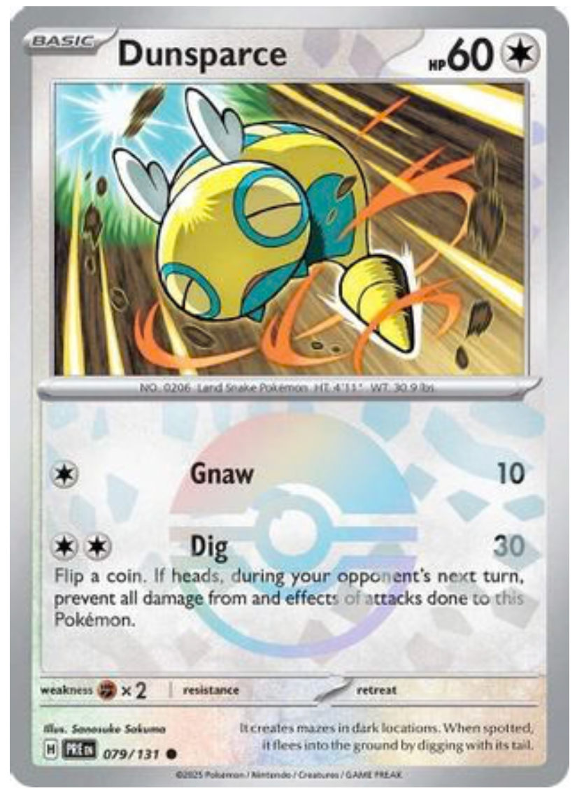 DUNSPARCE (POKE BALL PATTERN) (79) COMMON HOLOFOIL