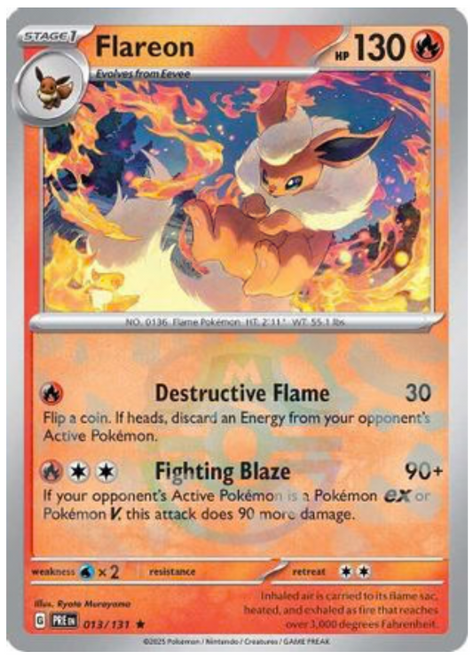FLAREON (MASTER BALL PATTERN) (13) RARE CLASSIC HOLOFOIL