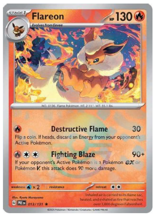 FLAREON (POKE BALL PATTERN) (13) RARE CLASSIC HOLOFOIL