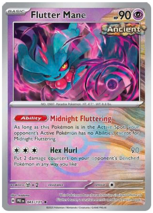 FLUTTER MANE (POKE BALL PATTERN) (43) RARE CLASSIC HOLOFOIL