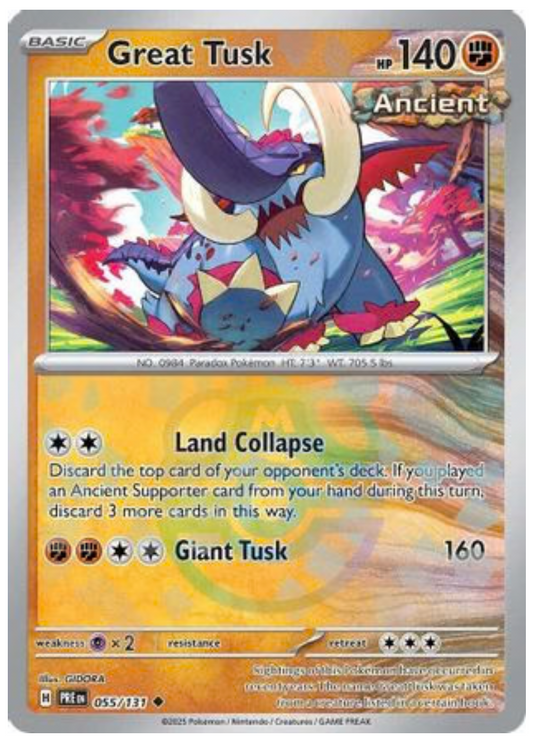 GREAT TUSK (MASTER BALL PATTERN) (55) UNCOMMON HOLOFOIL