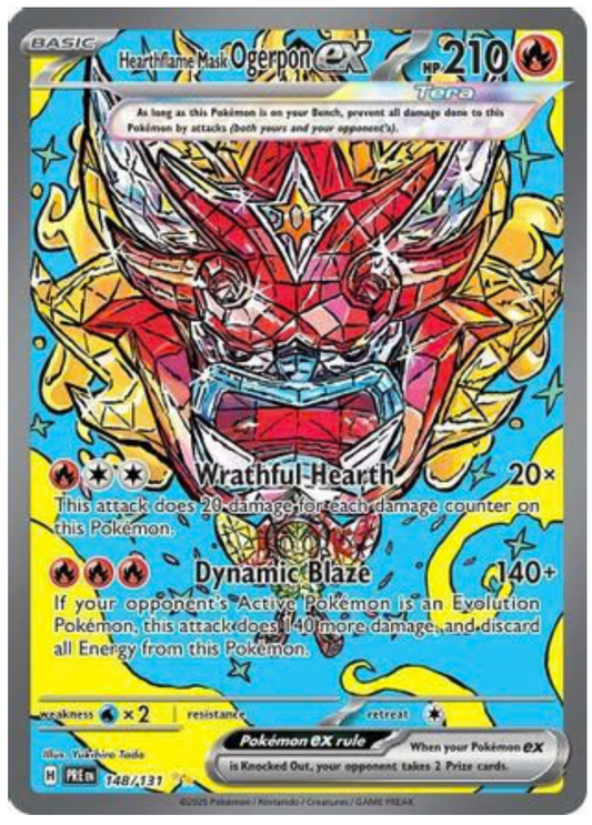 HEARTHFLAME MASK OGERPON EX - 148/131 (148) SPECIAL ILLUSTRATION RARE HOLOFOIL