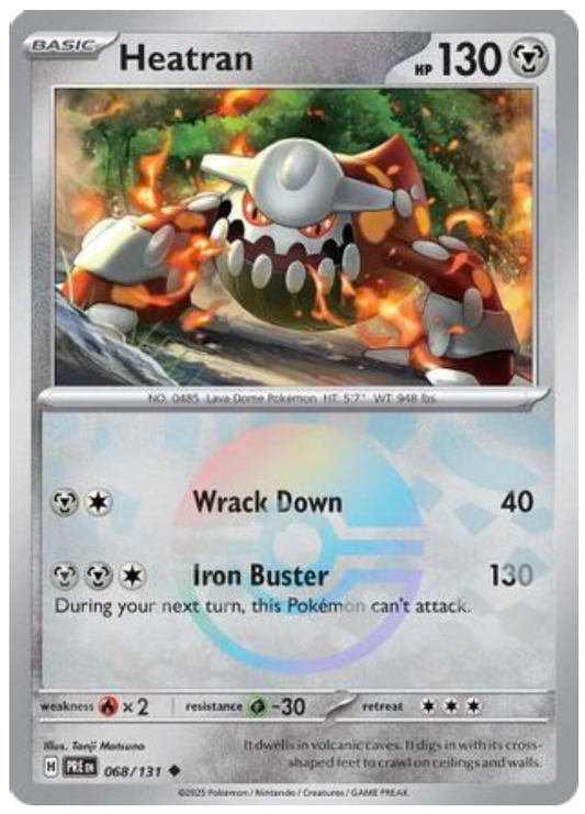 HEATRAN (POKE BALL PATTERN) (68) UNCOMMON HOLOFOIL
