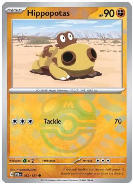 HIPPOPOTAS (MASTER BALL PATTERN) (52) COMMON HOLOFOIL