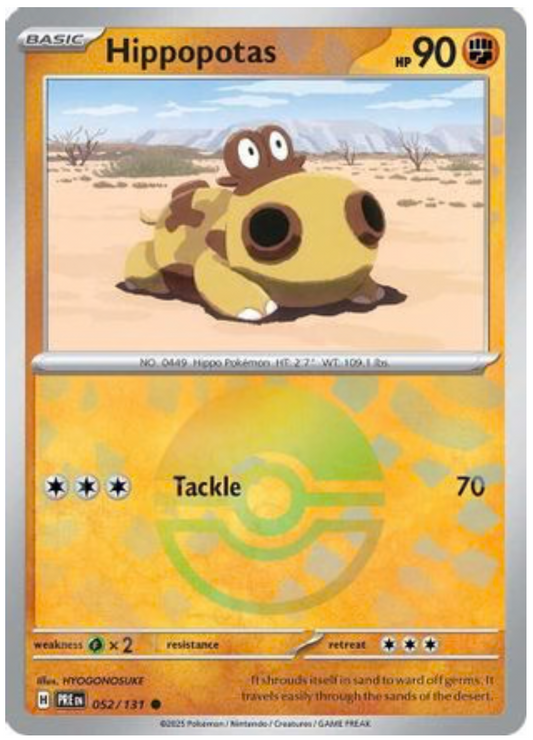 HIPPOPOTAS (POKE BALL PATTERN) (52) COMMON HOLOFOIL