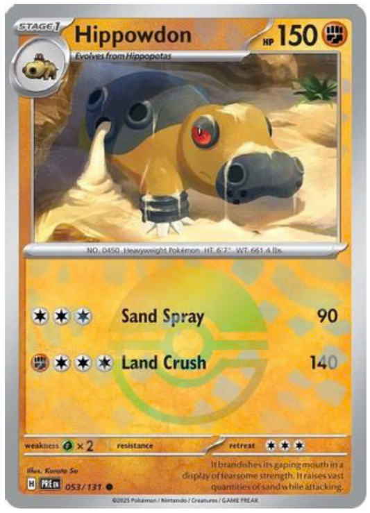 HIPPOWDON (POKE BALL PATTERN) (53) COMMON HOLOFOIL
