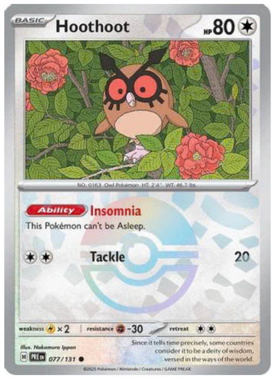 HOOTHOOT (POKE BALL PATTERN) (77) COMMON HOLOFOIL