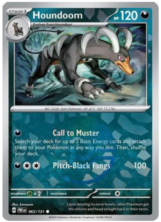 HOUNDOOM (POKE BALL PATTERN) (63) COMMON HOLOFOIL
