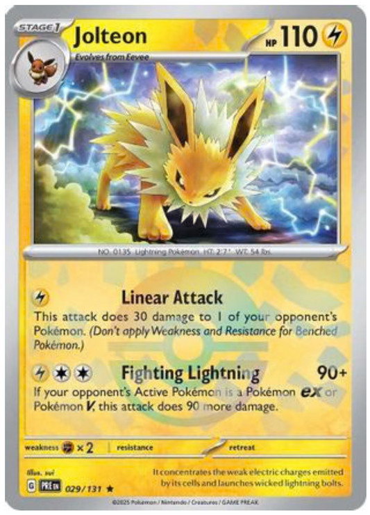 JOLTEON (POKE BALL PATTERN) (29) RARE CLASSIC HOLOFOIL