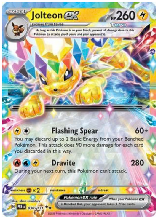 JOLTEON EX - 030/131 (30) DOUBLE RARE REVERSE HOLOFOIL