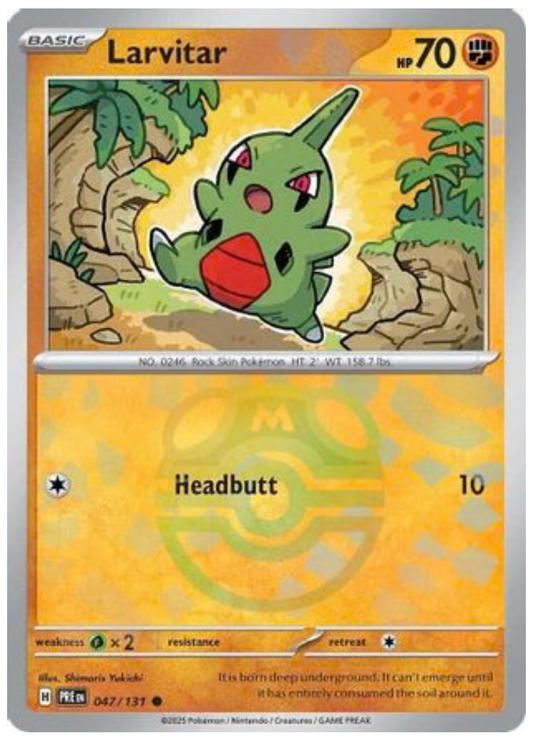 LARVITAR (MASTER BALL PATTERN) (47) COMMON HOLOFOIL
