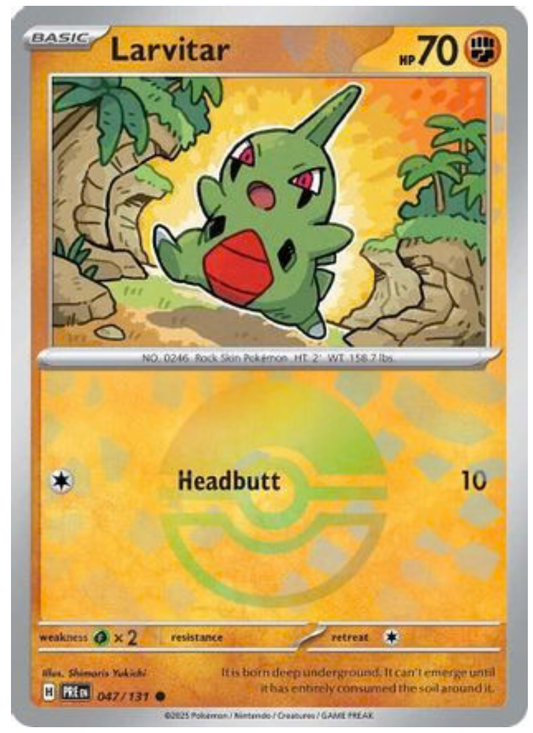 LARVITAR (POKE BALL PATTERN) (47) COMMON HOLOFOIL