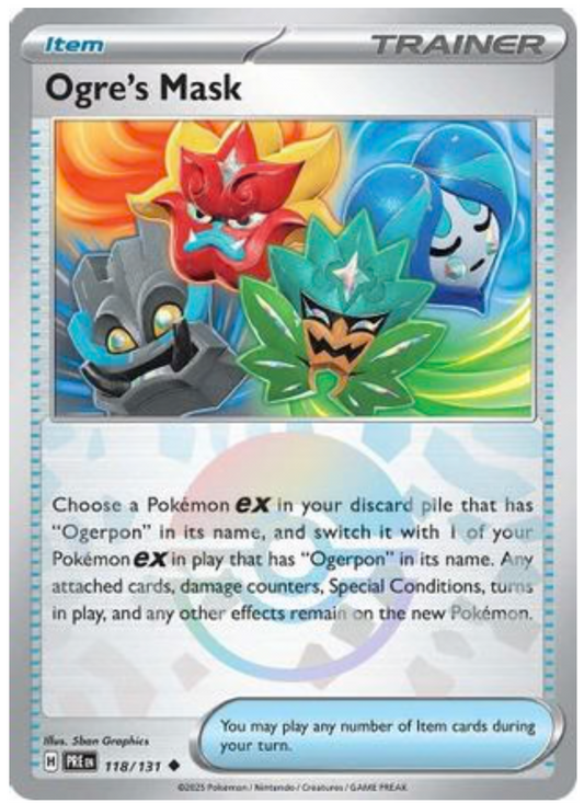 OGRE'S MASK (POKE BALL PATTERN) (118) UNCOMMON HOLOFOIL